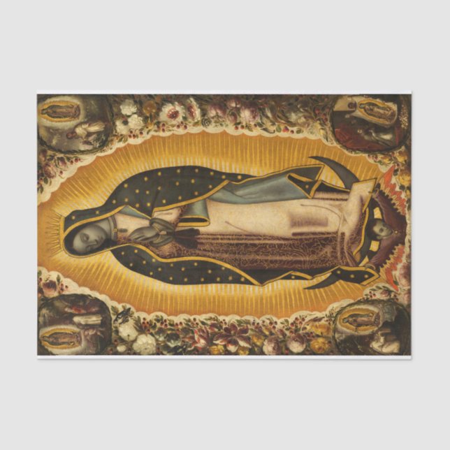 Virgin of Guadalupe by Manuel de Arellano Tissue Paper (Front)