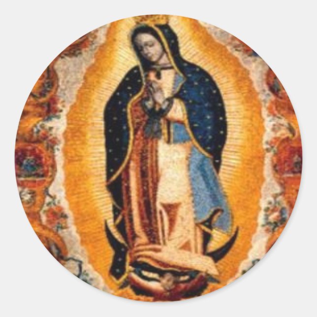 Virgin of Guadalupe Classic Round Sticker (Front)