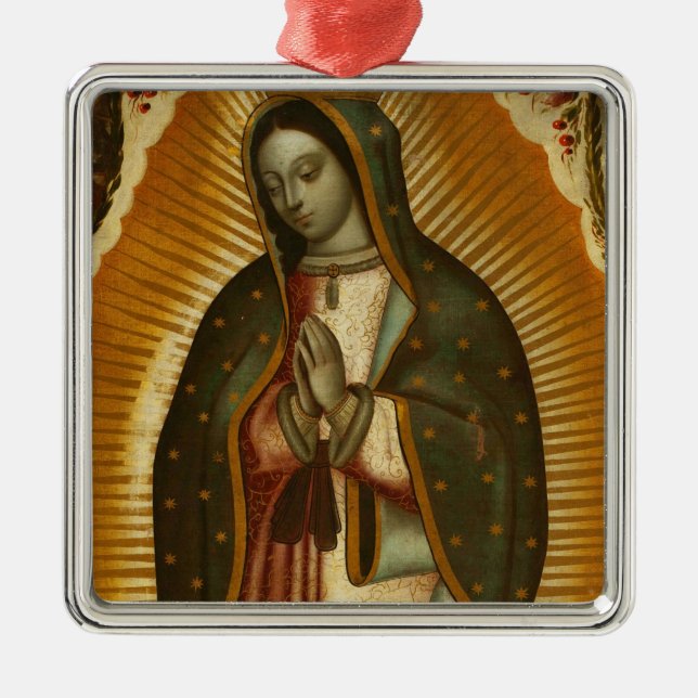 Virgin of Guadalupe Our Lady Mother Mary Metal Tree Decoration (Front)
