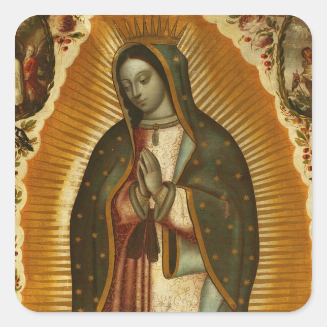 Virgin of Guadalupe Our Lady Mother Mary Square Sticker (Front)