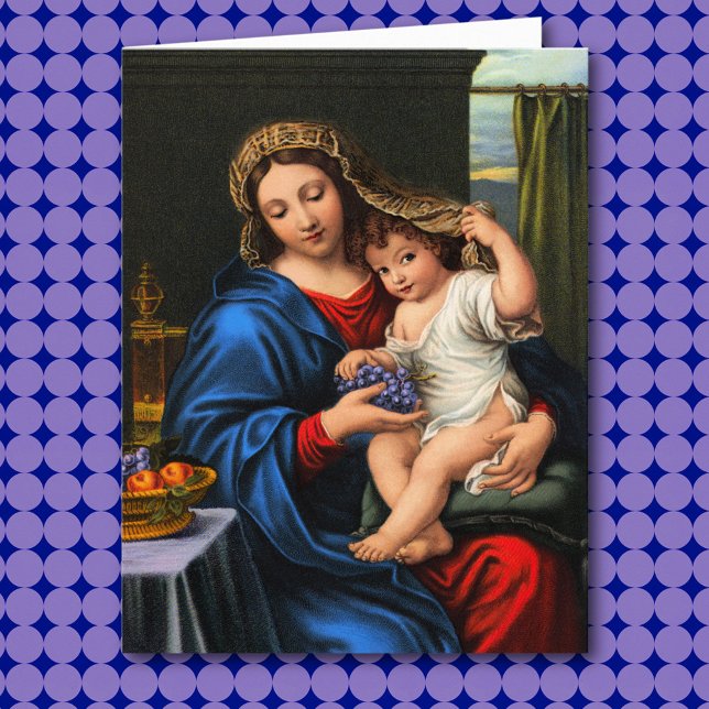 Virgin of the Grapes Folded Greeting Card (Creator Uploaded)