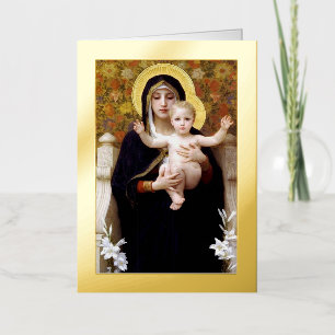 Virgin of the Lilies  Foil Greeting Card