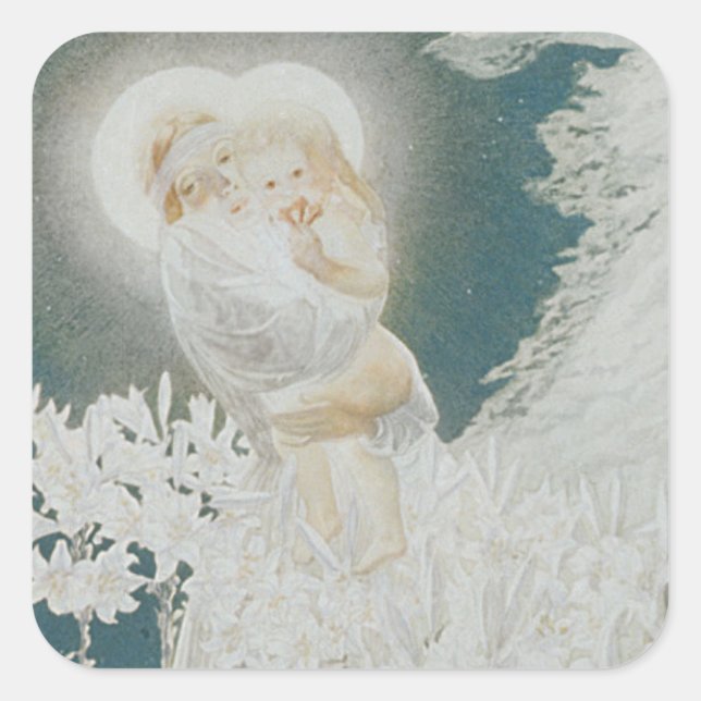 Virgin of the Lilies Square Sticker (Front)