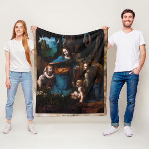 Virgin Of The Rocks by Leonardo da Vinci Fleece Blanket