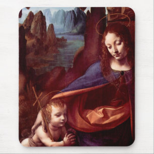Virgin of the Rocks by Leonardo da Vinci Mouse Mat