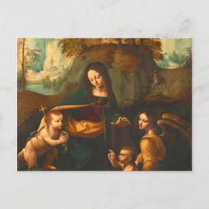 Virgin Of The Rocks By Leonardo Da Vinci Postcard