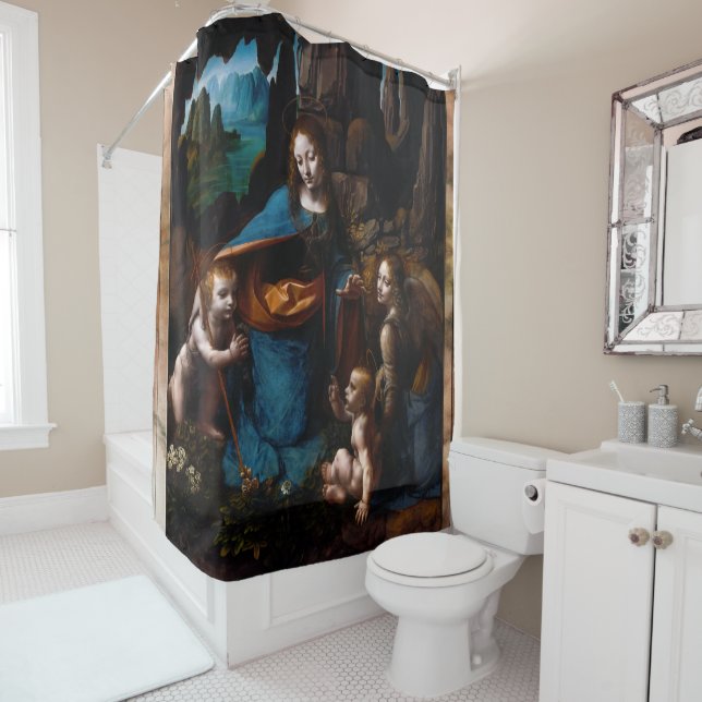 Virgin Of The Rocks by Leonardo da Vinci Shower Curtain (In Situ)