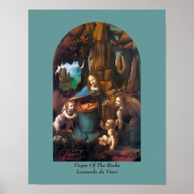 Virgin Of The Rocks da Vinci Vintage Religious  Poster (Front)