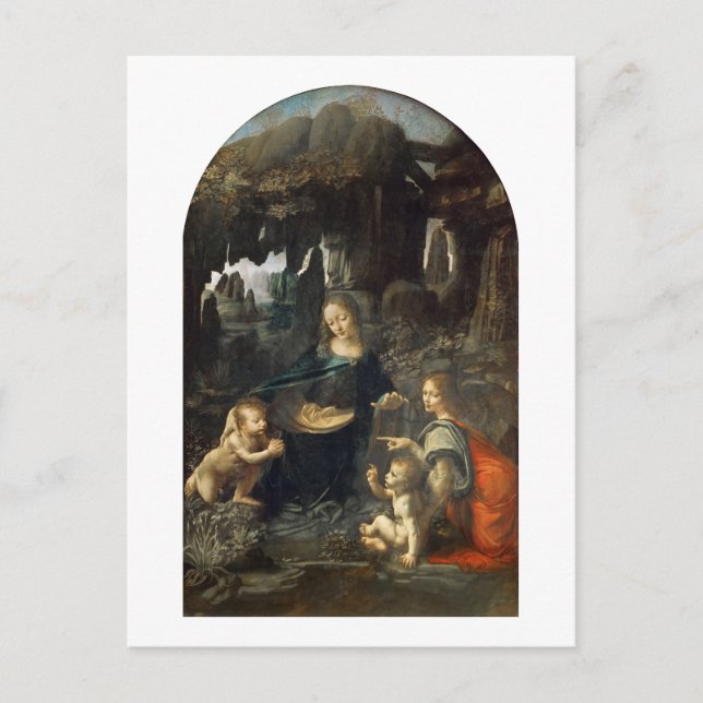 Virgin of the Rocks, Leonardo da Vinci Postcard (Front)