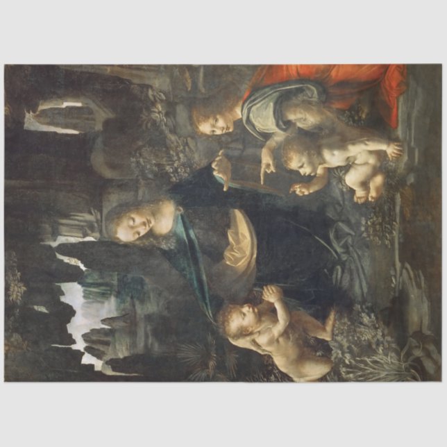 Virgin of the Rocks, Leonardo da Vinci Tissue Paper (Front)