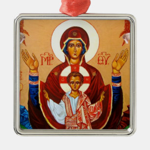 Virgin Orans Icon Christmas Ornament