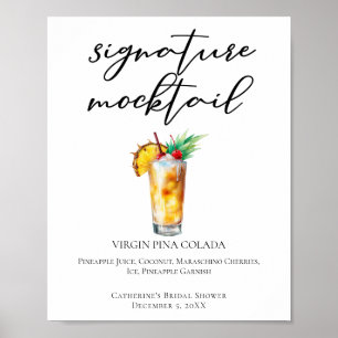 Virgin Piña Colada Beach Signature Mocktail Poster
