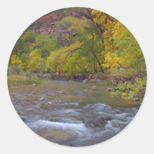 Virgin River Near The End Where The Narrows Start Classic Round Sticker