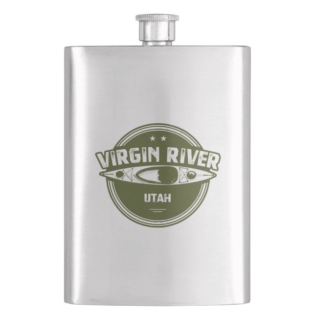 Virgin River Utah Kayaking Hip Flask (Front)
