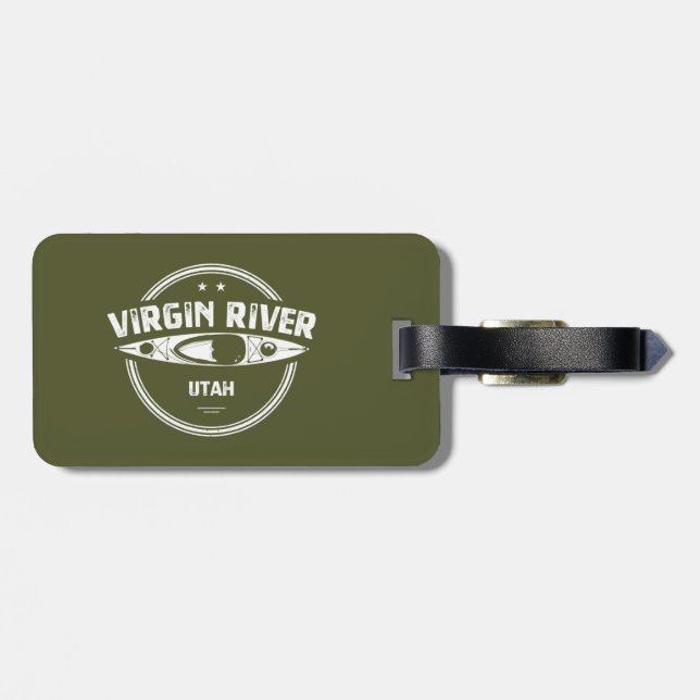 Virgin River Utah Kayaking Luggage Tag (Back Horizontal)