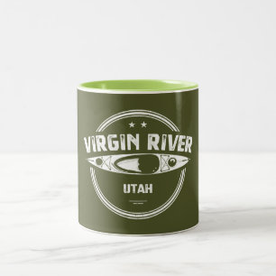Virgin River Utah Kayaking Two-Tone Coffee Mug
