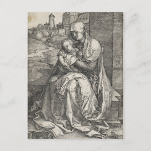 Virgin Sitting by a Wall by Albrecht Durer Postcard