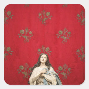 Virgin statue in a Spaccanapoli church, Naples Square Sticker