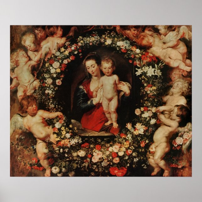 Virgin with a Garland of Flowers, c.1618-20 Poster (Front)