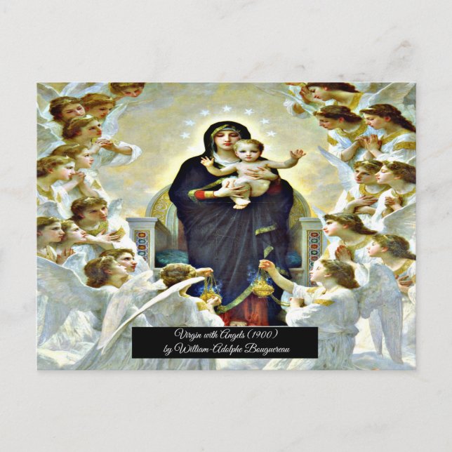 Virgin with Angels Bouguereau  Postcard (Front)