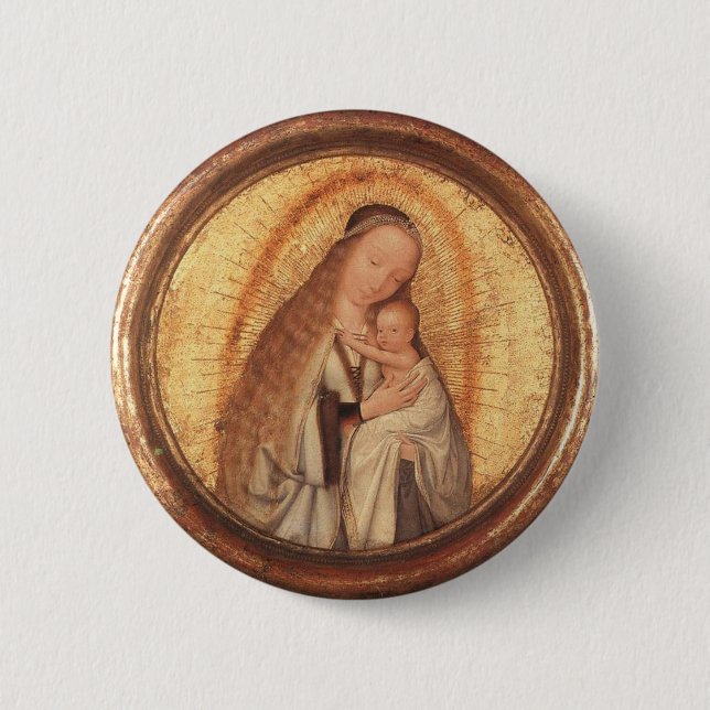 VIRGIN WITH CHILD 6 CM ROUND BADGE (Front)