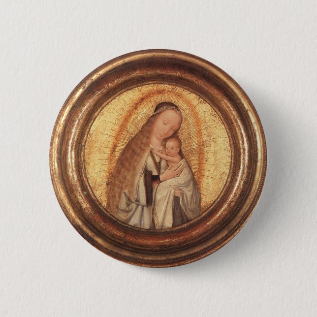 VIRGIN WITH CHILD 6 CM ROUND BADGE (Front)
