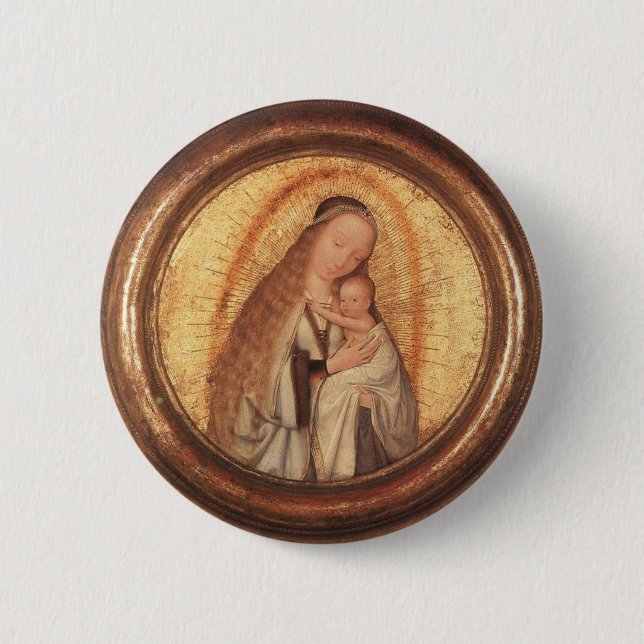 VIRGIN WITH CHILD 6 CM ROUND BADGE (Front)