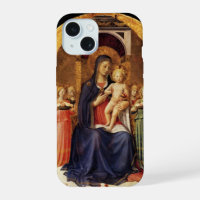 VIRGIN WITH CHILD AND ANGELS ,blue black