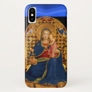 VIRGIN WITH CHILD AND ANGELS ,Blue Sapphire iPhone X Case