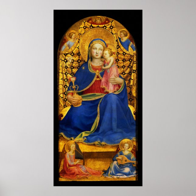 VIRGIN WITH CHILD AND ANGELS by Fra Angelico Poster (Front)
