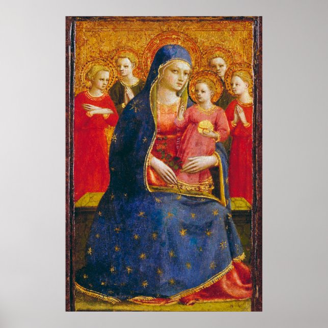 VIRGIN WITH CHILD AND ANGELS Fra Angelico Poster (Front)