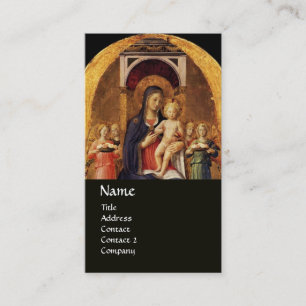 VIRGIN WITH CHILD AND ANGELS ,Gold Black Business Card