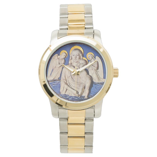VIRGIN WITH CHILD AND ANGELS  Round Watch (Front)