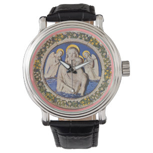VIRGIN WITH CHILD AND ANGELS Round Watch