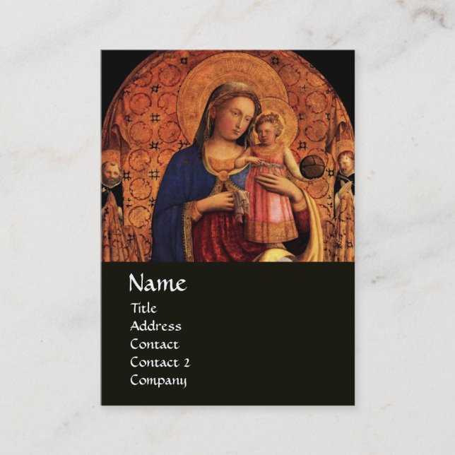 VIRGIN WITH CHILD AND SAINTS ,black Business Card (Front)