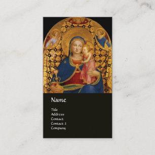VIRGIN WITH CHILD AND SAINTS ,blue black Business Card
