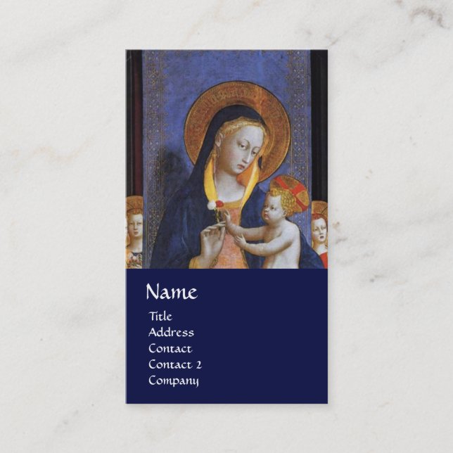 VIRGIN WITH CHILD AND SAINTS ,blue Business Card (Front)