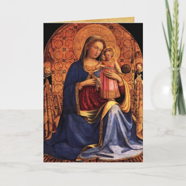VIRGIN WITH CHILD AND SAINTS ,Blue Sapphire Holiday Card (Front)