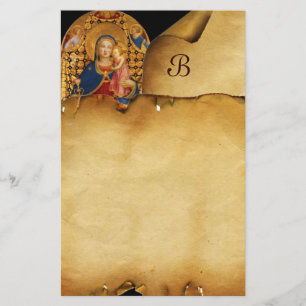 VIRGIN WITH CHILD AND SAINTS , Parchment Monogram Stationery