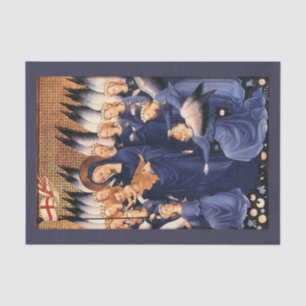 VIRGIN WITH CHILD,ANGELS, CHRISTMAS JOY PEACE LOVE TISSUE PAPER