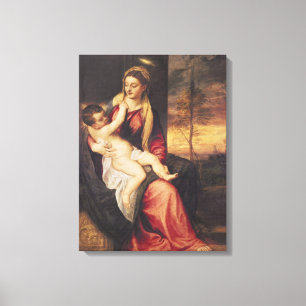Virgin with Child at Sunset, 1560 Canvas Print