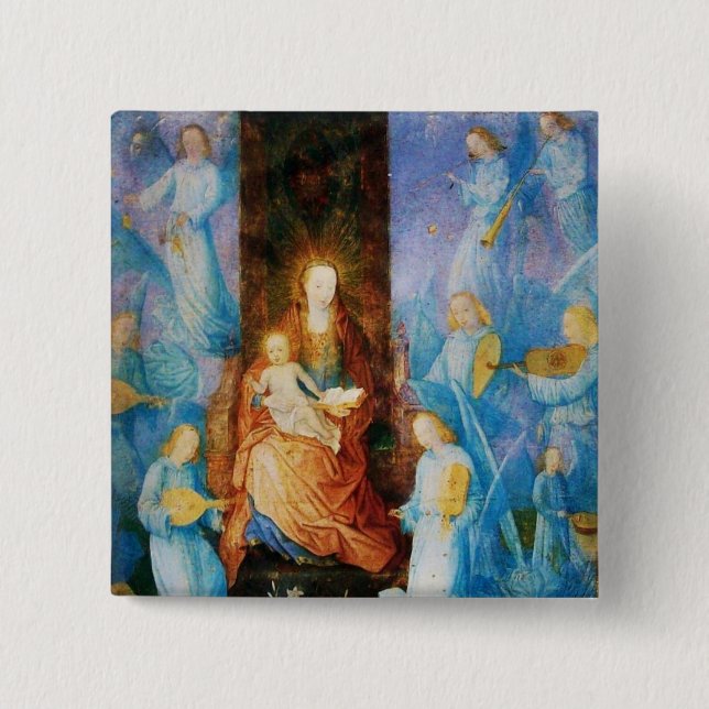 VIRGIN WITH CHILD - CONCERT OF ANGELS 15 CM SQUARE BADGE (Front)