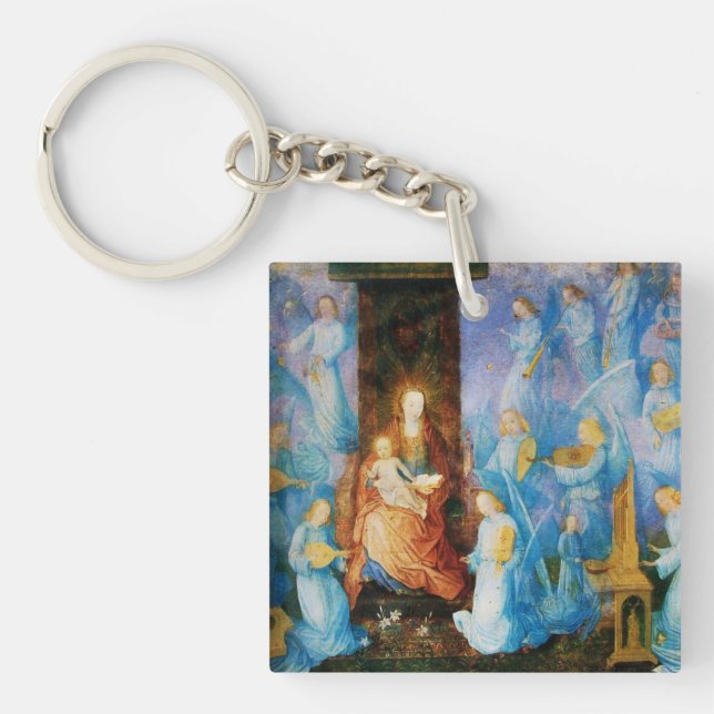 VIRGIN WITH CHILD -CONCERT OF ANGELS  Prayer Key Ring (Front)