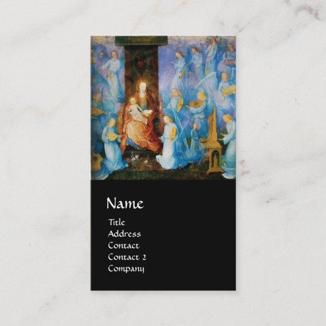 VIRGIN WITH CHILD - CONCERT OF BLUE ANGELS Black Business Card (Front)