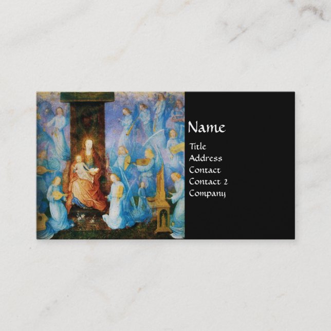VIRGIN WITH CHILD - CONCERT OF BLUE ANGELS Pearl Business Card (Front)