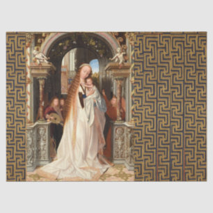 VIRGIN WITH CHILD ,MUSICAL ANGELS CHRISTMAS TISSUE PAPER