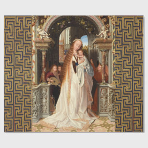 VIRGIN WITH CHILD ,MUSICAL ANGELS CHRISTMAS WRAPPING PAPER