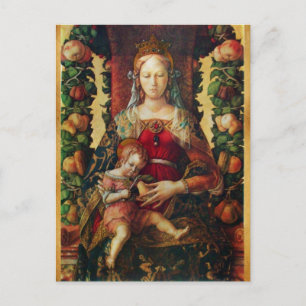 VIRGIN WITH CHILD , Parchment Postcard