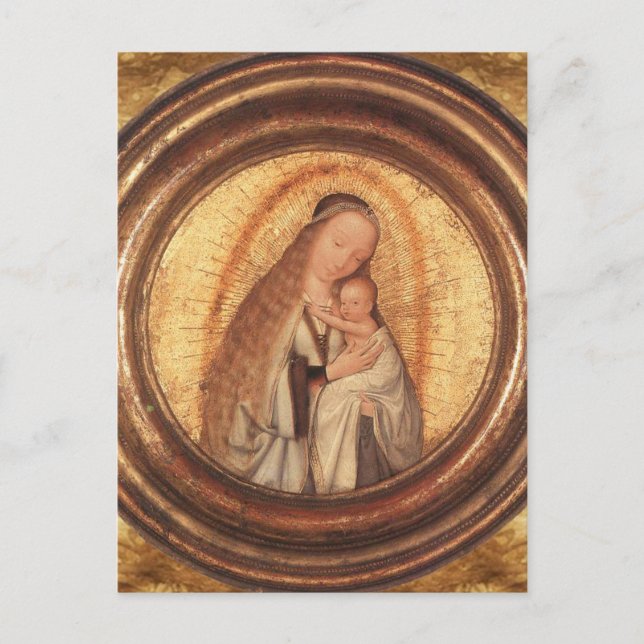 VIRGIN WITH CHILD Parchment Postcard (Front)
