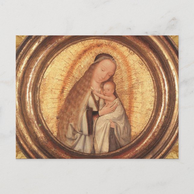 VIRGIN WITH CHILD Parchment Postcard (Front)